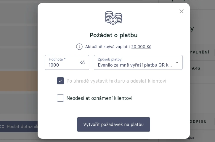 Přehled plateb a faktur v Evenilu